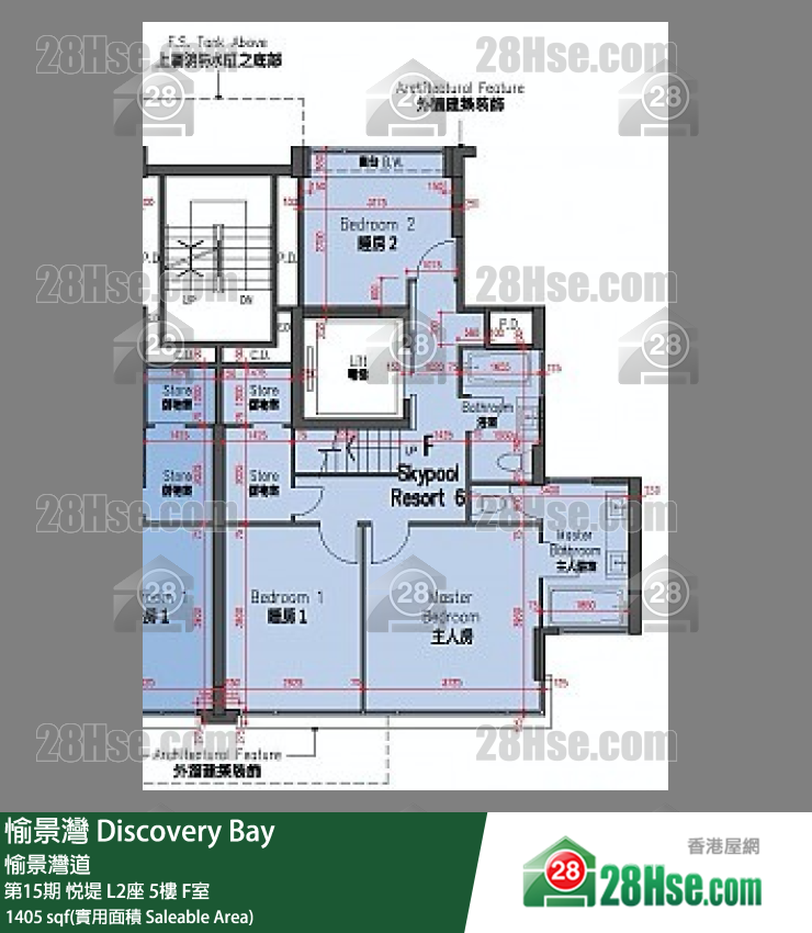 愉景灣 第15期 悅堤L2座5 F室 平面圖