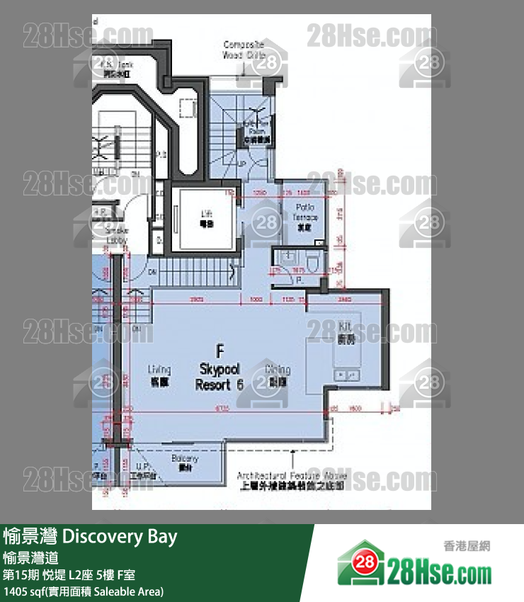 愉景灣 第15期 悅堤L2座5 F室 平面圖
