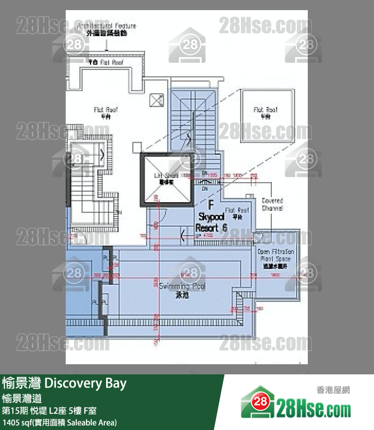 愉景灣 第15期 悅堤L2座5 F室 平面圖