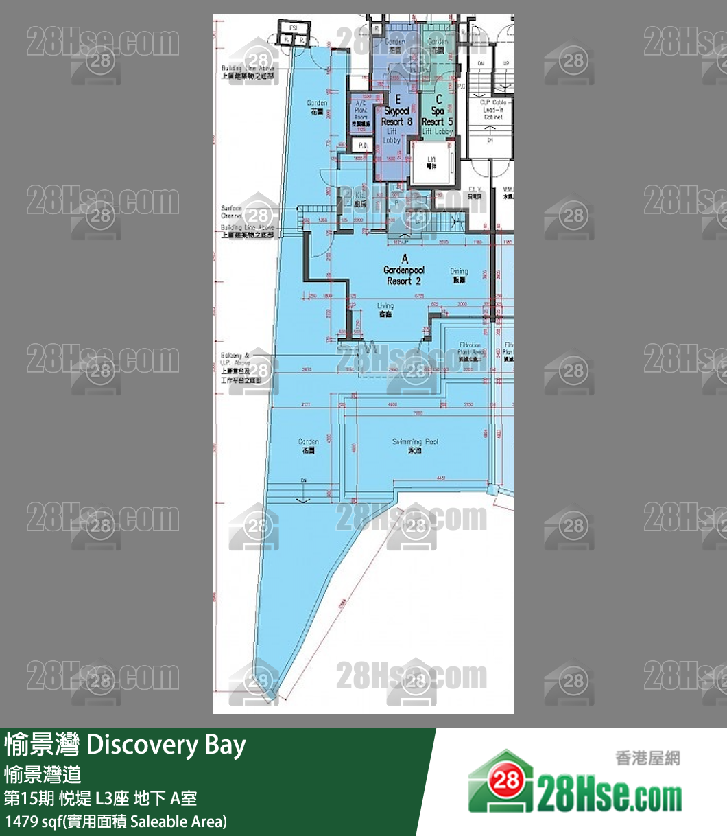 愉景灣 第15期 悅堤L3座地下 A室 平面圖