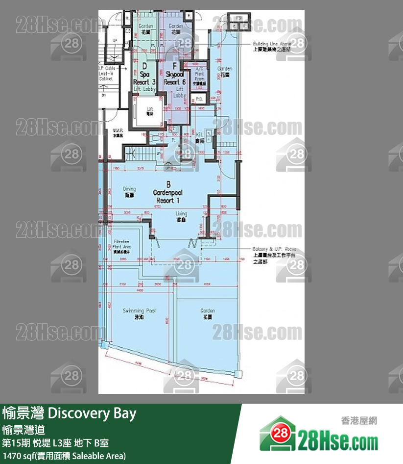 愉景灣 第15期 悅堤L3座地下 B室 平面圖