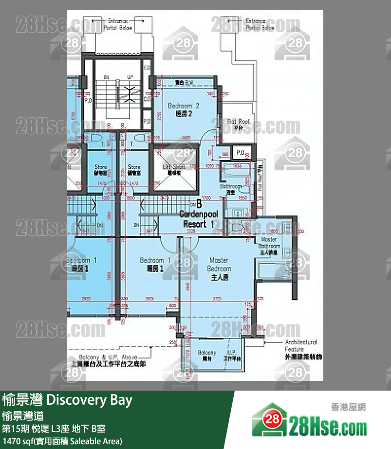 愉景灣 第15期 悅堤L3座地下 B室 平面圖