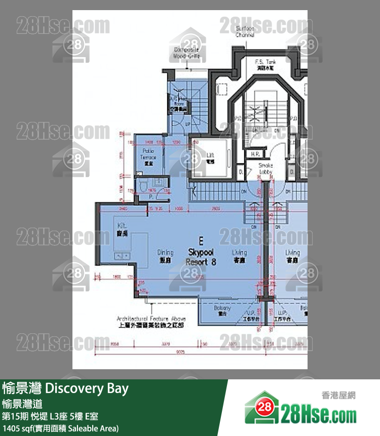 愉景灣 第15期 悅堤L3座5 E室 平面圖