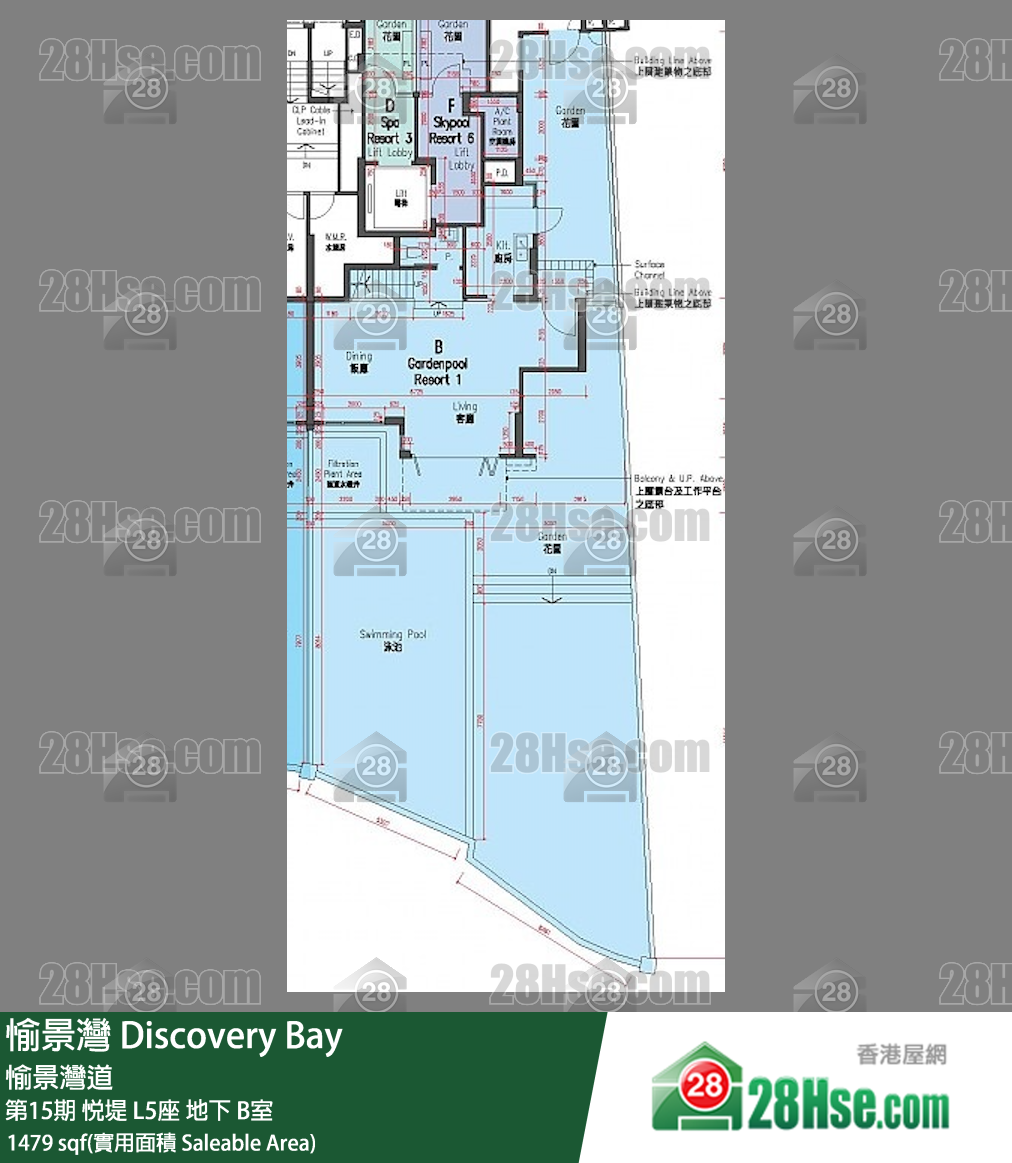 愉景灣 第15期 悅堤L5座地下 B室 平面圖