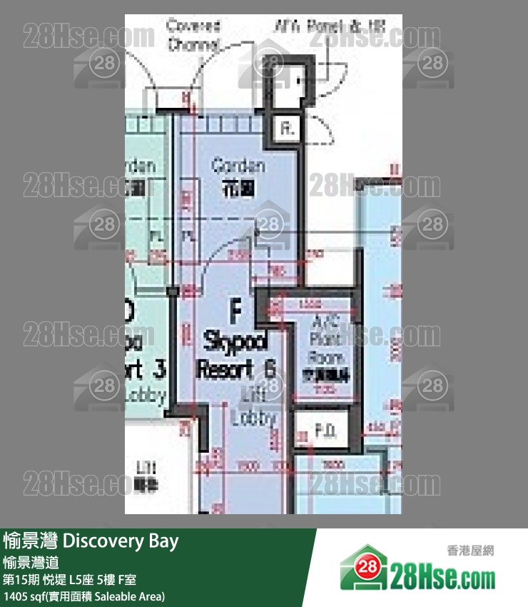 愉景灣 第15期 悅堤L5座5 F室 平面圖