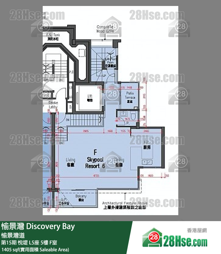 愉景灣 第15期 悅堤L5座5 F室 平面圖