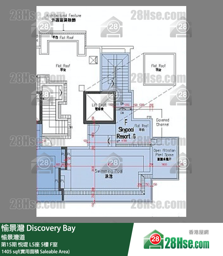 愉景灣 第15期 悅堤L5座5 F室 平面圖