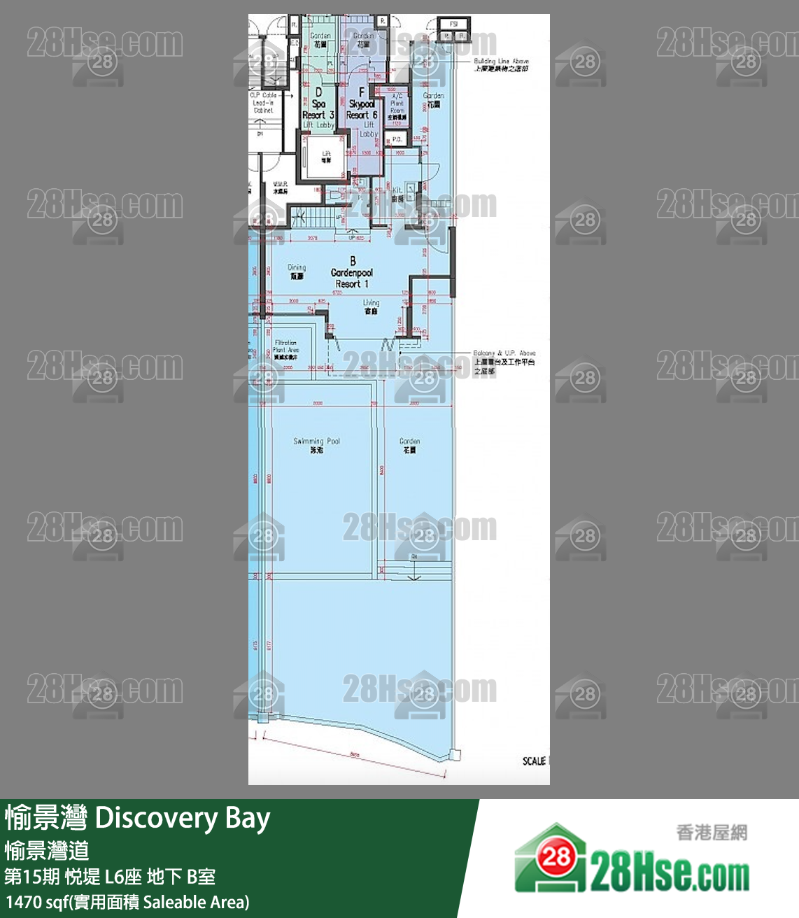 愉景灣 第15期 悅堤L6座地下 B室 平面圖