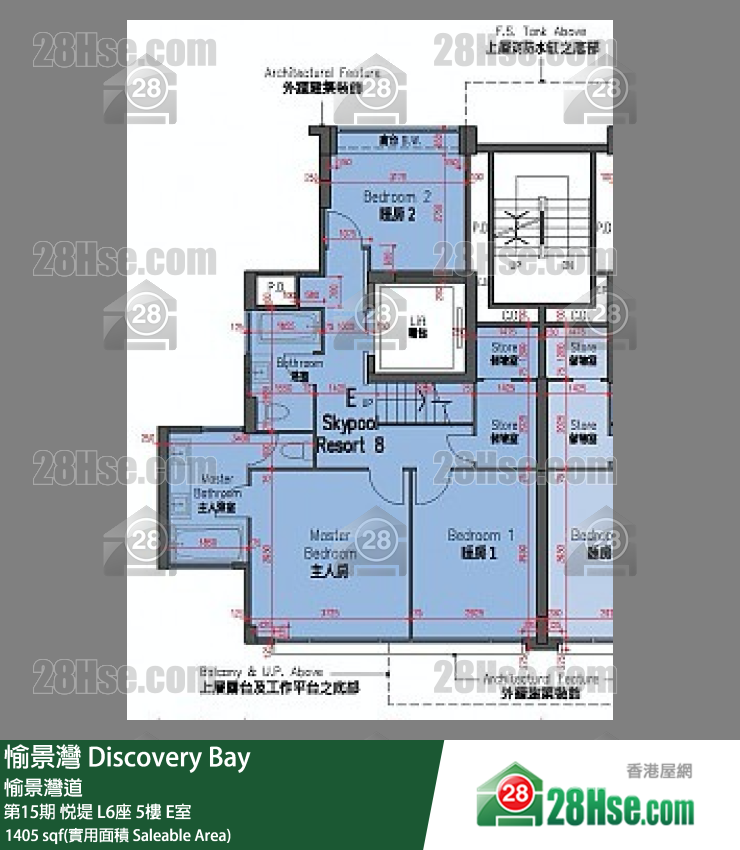 愉景灣 第15期 悅堤L6座5 E室 平面圖