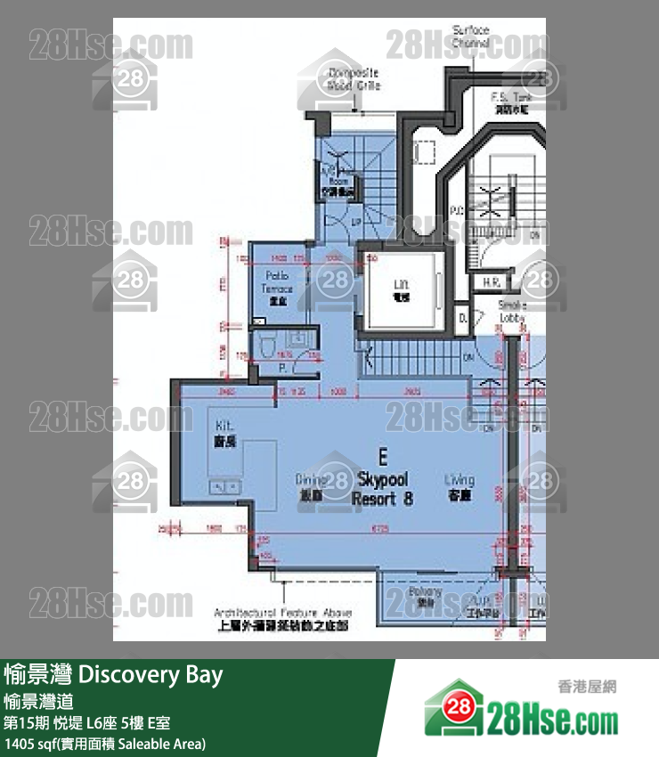 愉景灣 第15期 悅堤L6座5 E室 平面圖