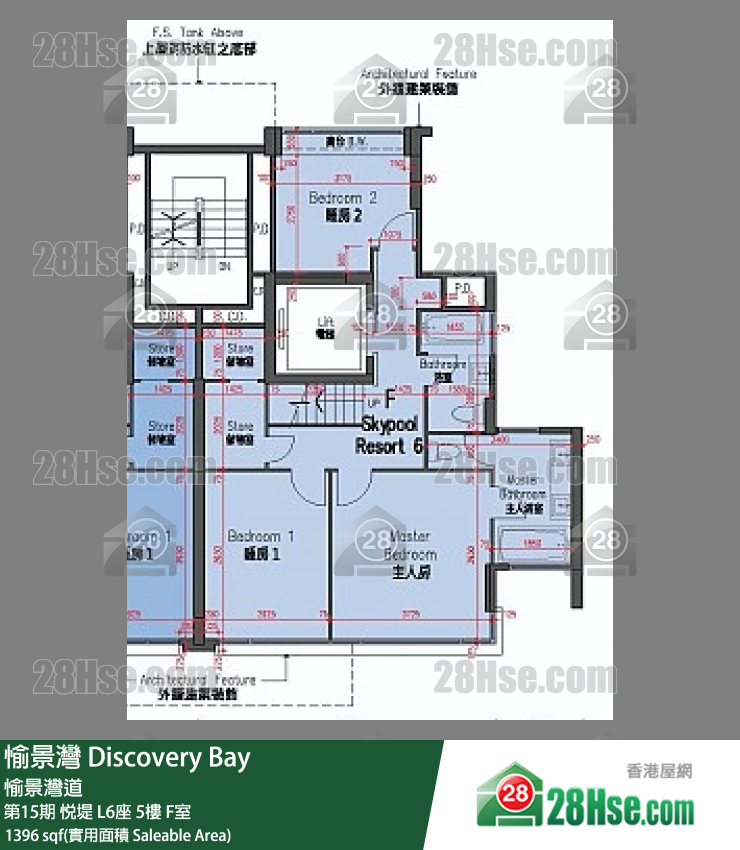 愉景灣 第15期 悅堤L6座5 F室 平面圖