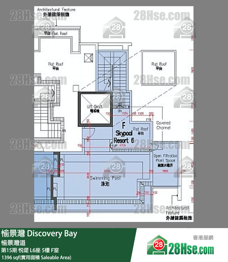 愉景灣 第15期 悅堤L6座5 F室 平面圖