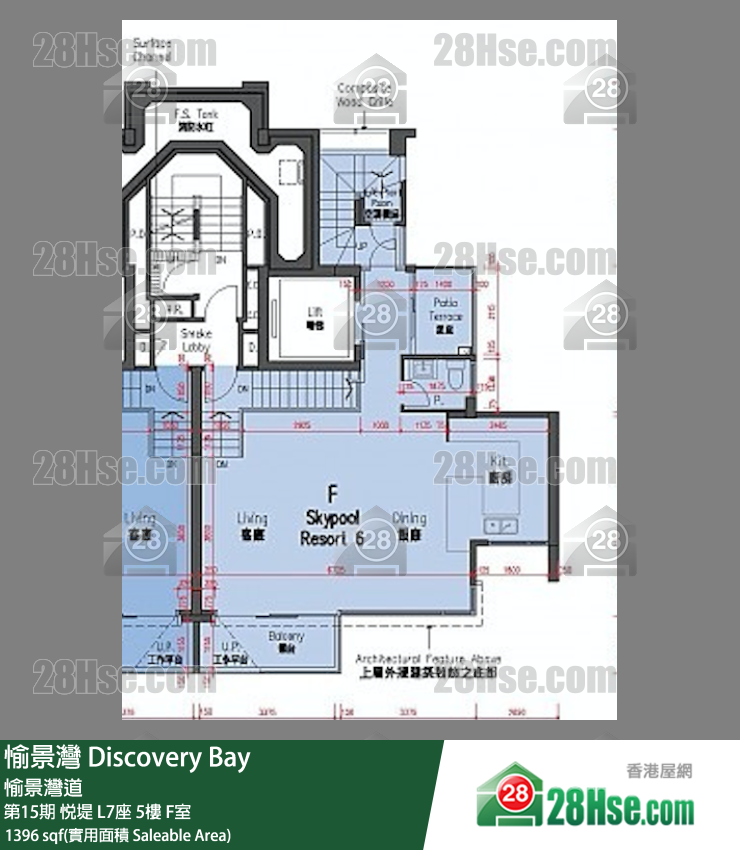 愉景灣 第15期 悅堤L7座5 F室 平面圖