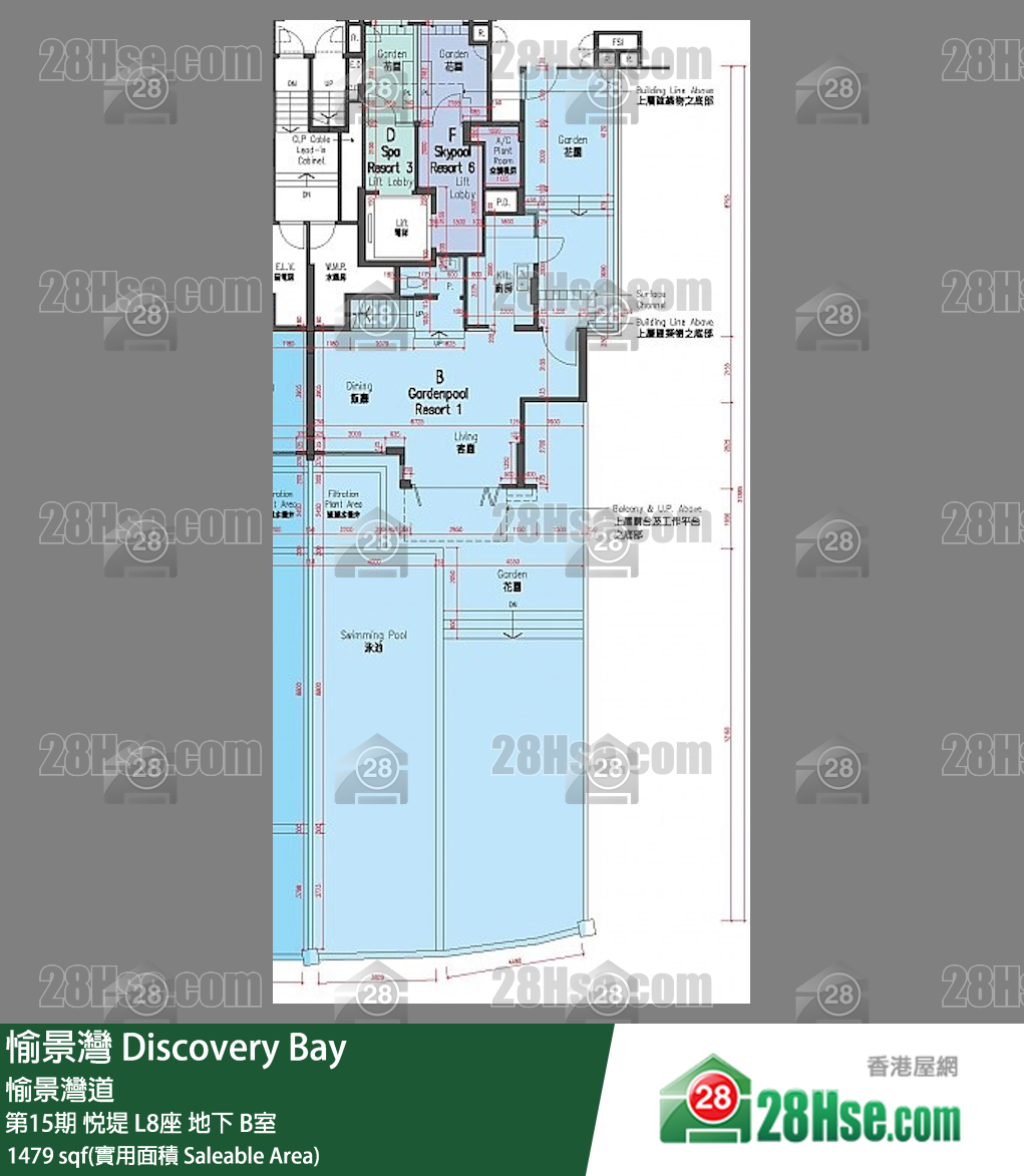 愉景灣 第15期 悅堤L8座地下 B室 平面圖