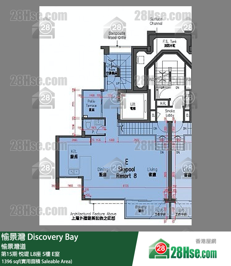 愉景灣 第15期 悅堤L8座5 E室 平面圖