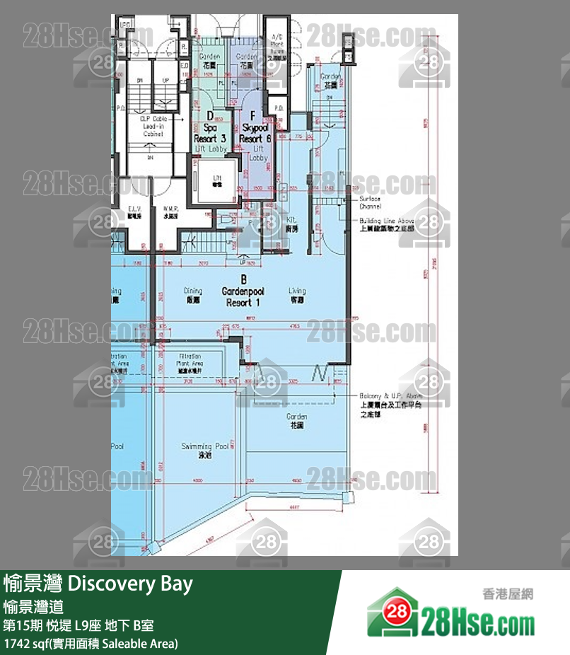 愉景灣 第15期 悅堤L9座地下 B室 平面圖