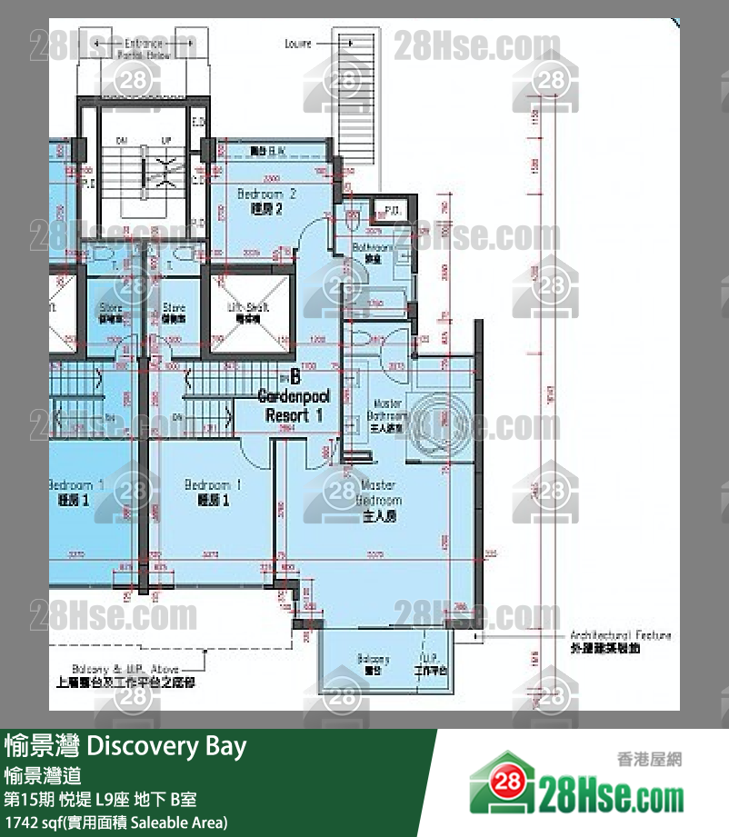 愉景灣 第15期 悅堤L9座地下 B室 平面圖