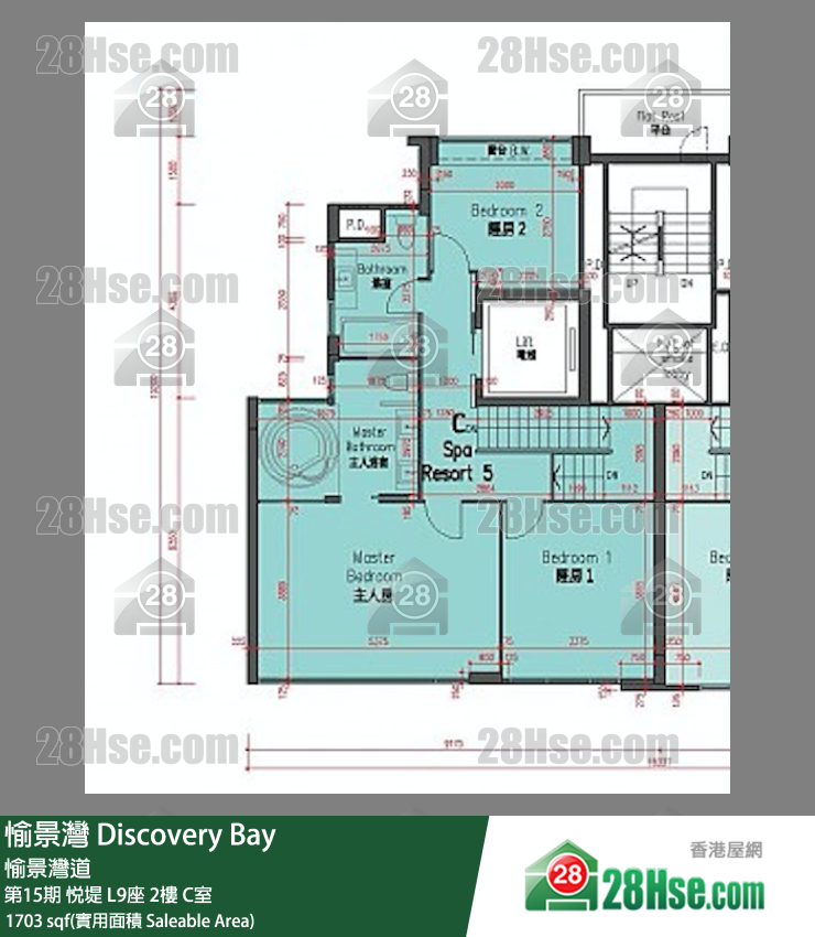 愉景灣 第15期 悅堤L9座2 C室 平面圖