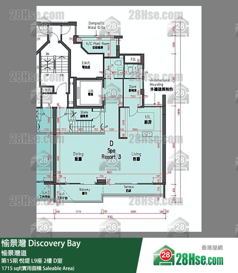 愉景灣 第15期 悅堤L9座2 D室 平面圖