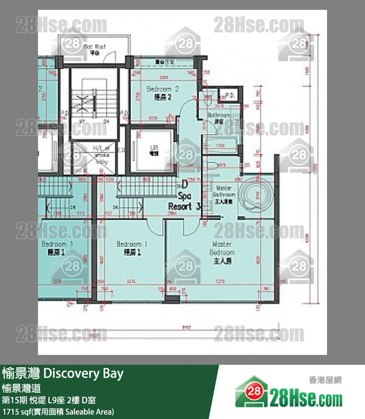 愉景灣 第15期 悅堤L9座2 D室 平面圖