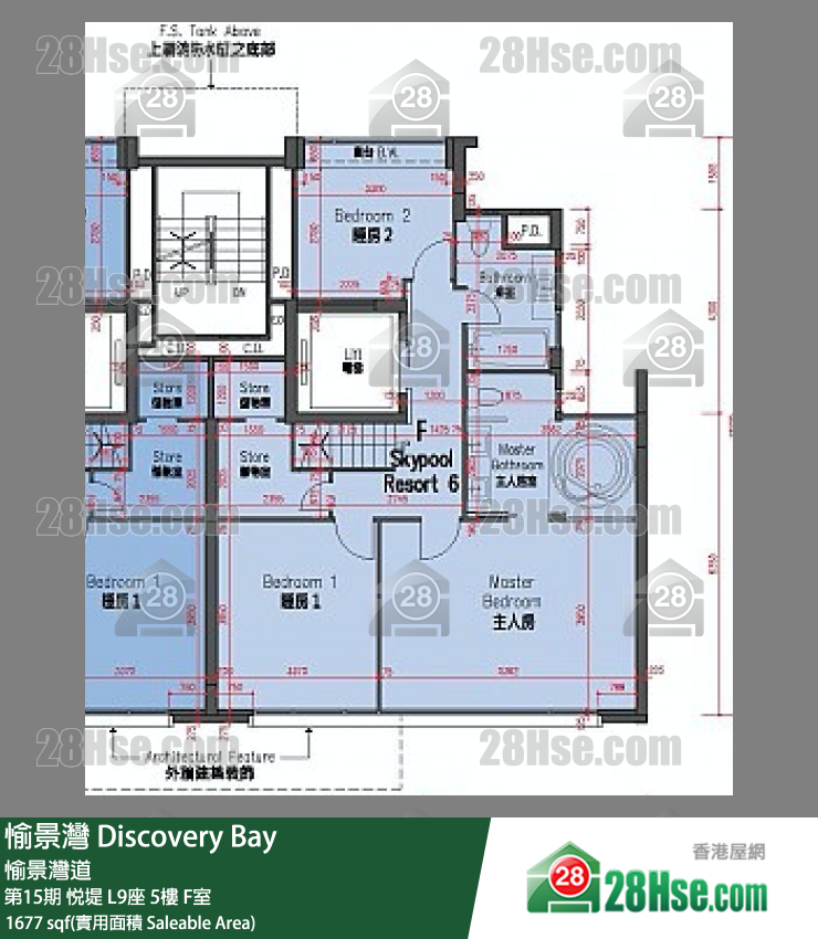 愉景灣 第15期 悅堤L9座5 F室 平面圖