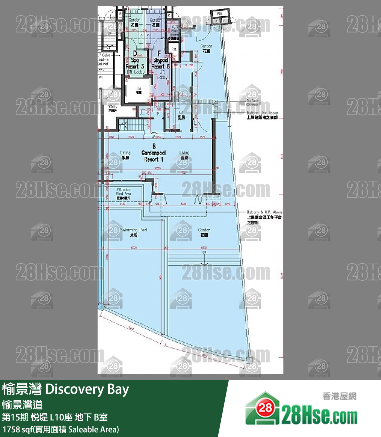 愉景灣 第15期 悅堤L10座地下 B室 平面圖