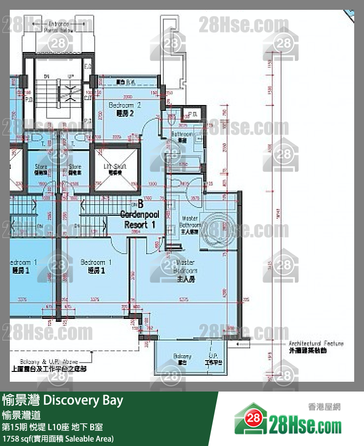 愉景灣 第15期 悅堤L10座地下 B室 平面圖