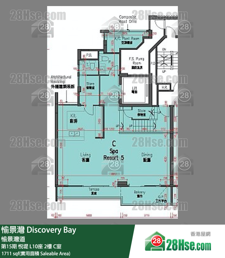 愉景灣 第15期 悅堤L10座2 C室 平面圖