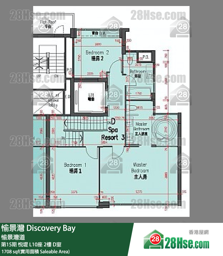 愉景灣 第15期 悅堤L10座2 D室 平面圖