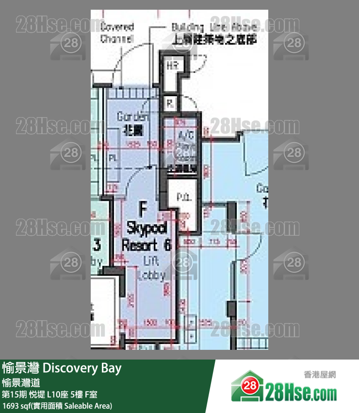 愉景灣 第15期 悅堤L10座5 F室 平面圖