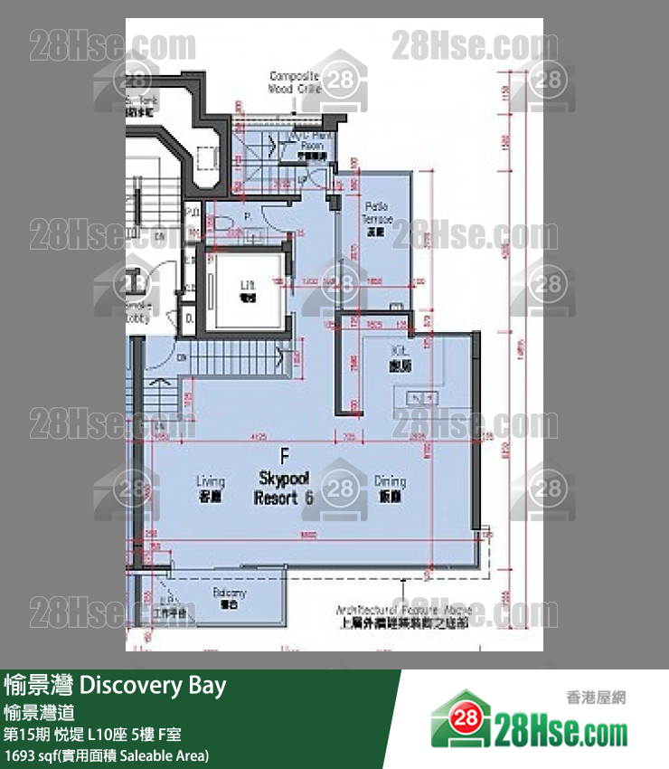 愉景灣 第15期 悅堤L10座5 F室 平面圖