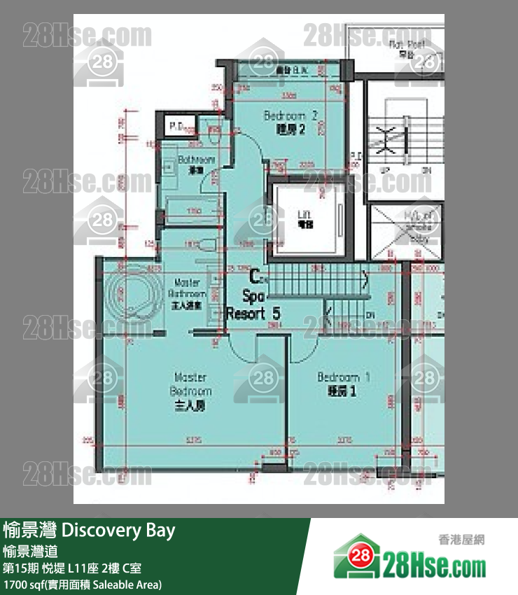 愉景灣 第15期 悅堤L11座2 C室 平面圖