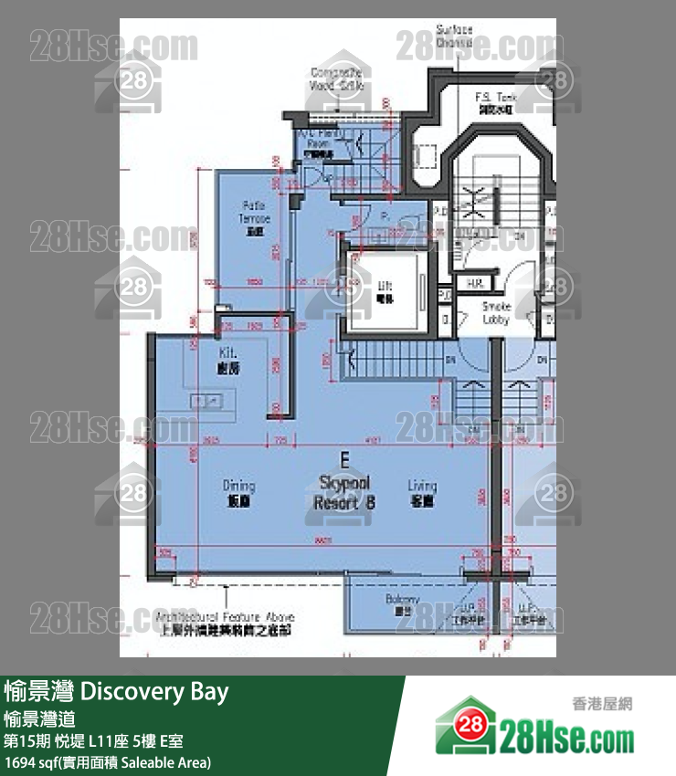愉景湾 第15期 悦堤L11座5 E室 平面图