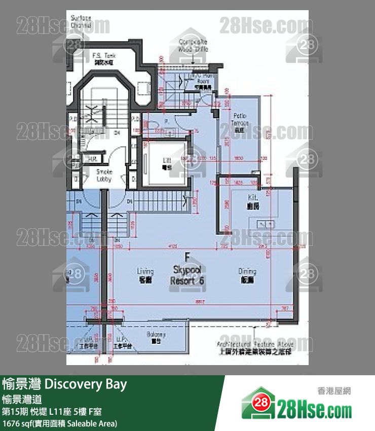 愉景灣 第15期 悅堤L11座5 F室 平面圖