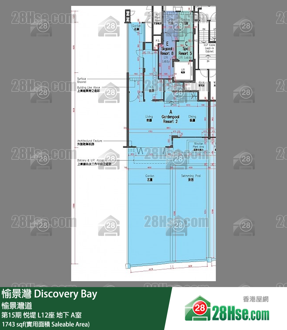 愉景灣 第15期 悅堤L12座地下 A室 平面圖
