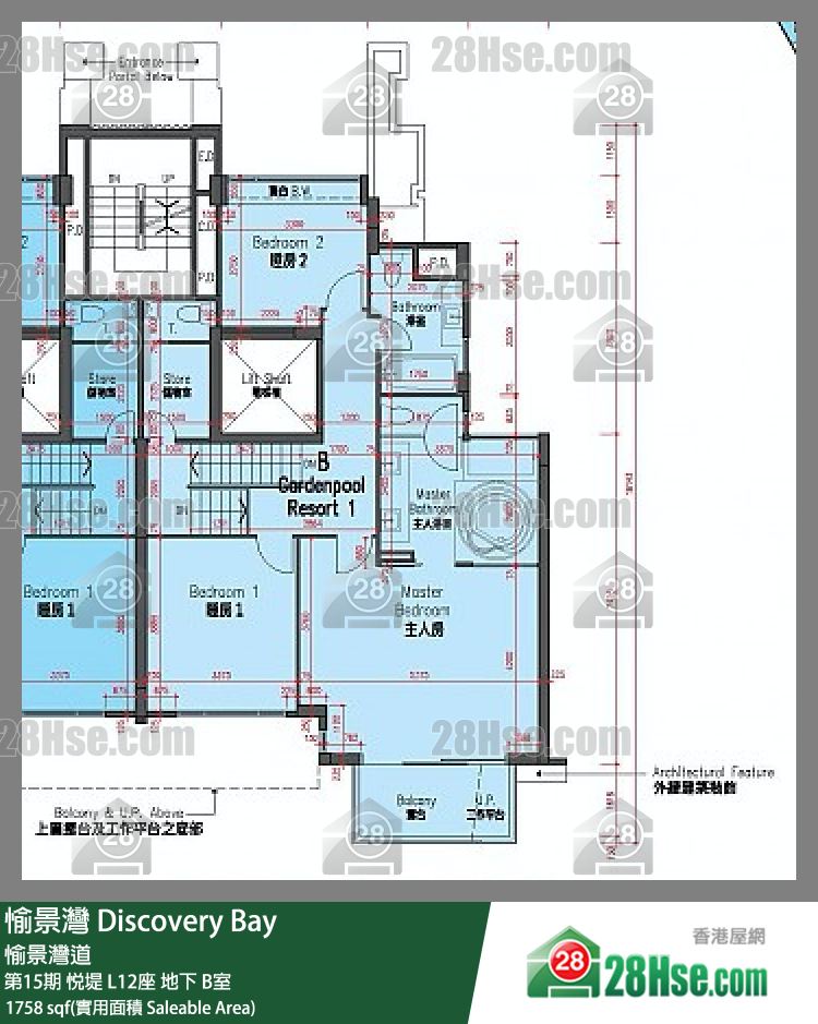 愉景灣 第15期 悅堤L12座地下 B室 平面圖