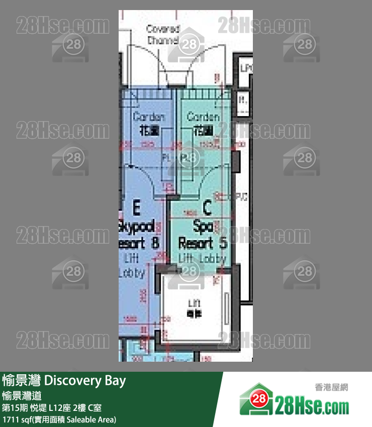 愉景灣 第15期 悅堤L12座2 C室 平面圖