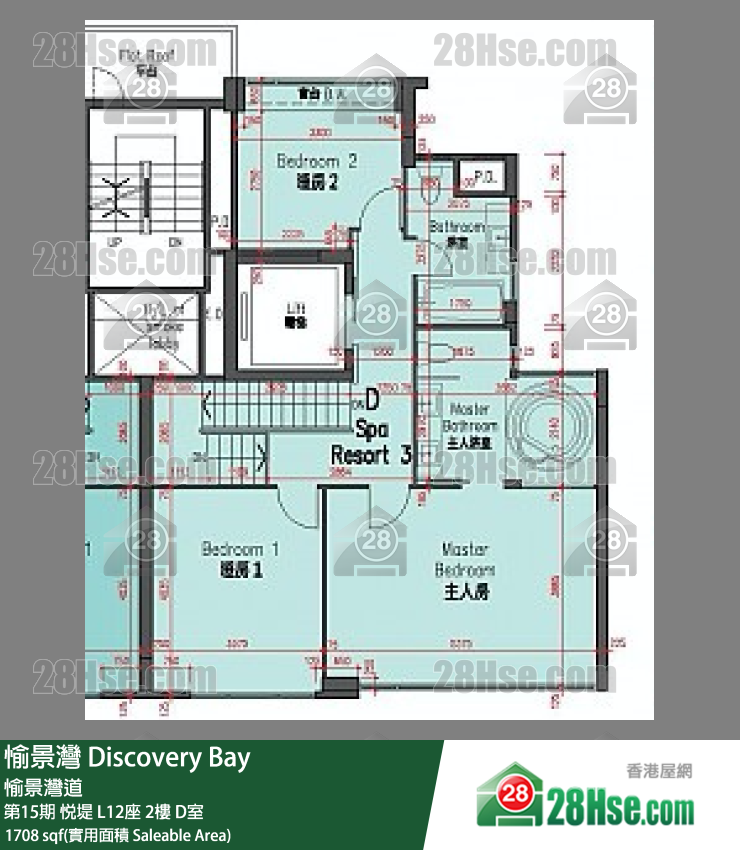 愉景灣 第15期 悅堤L12座2 D室 平面圖