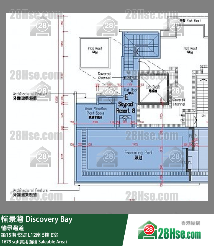 愉景灣 第15期 悅堤L12座5 E室 平面圖
