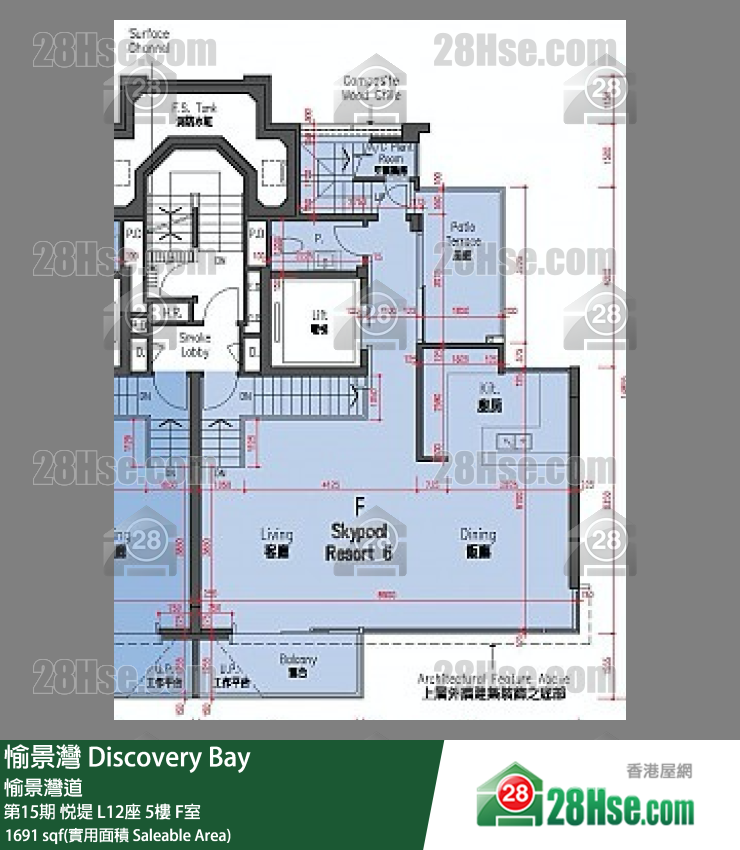 愉景灣 第15期 悅堤L12座5 F室 平面圖