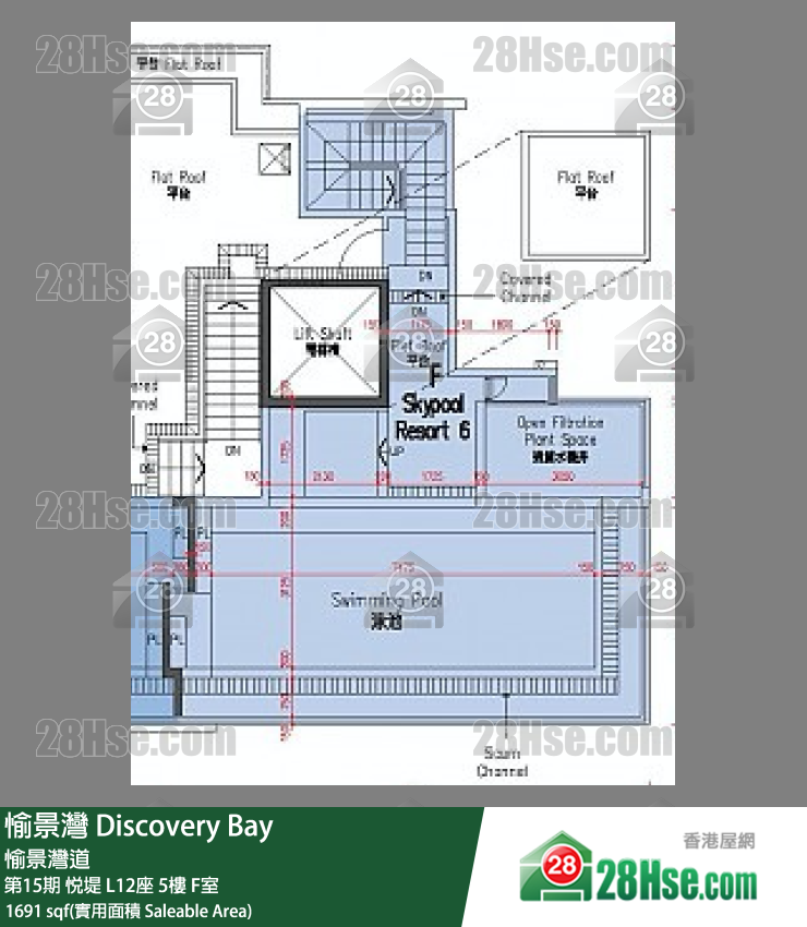 愉景灣 第15期 悅堤L12座5 F室 平面圖