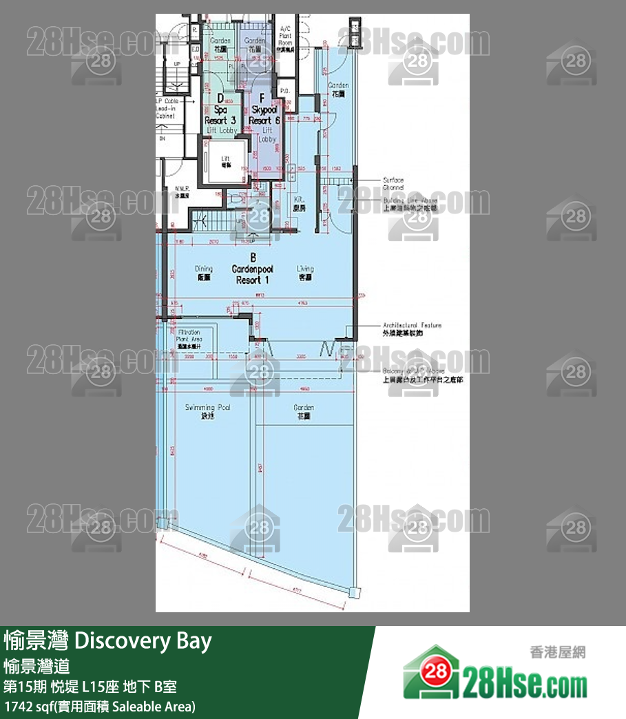 愉景灣 第15期 悅堤L15座地下 B室 平面圖