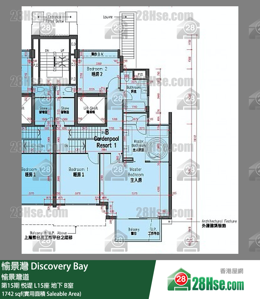 愉景灣 第15期 悅堤L15座地下 B室 平面圖