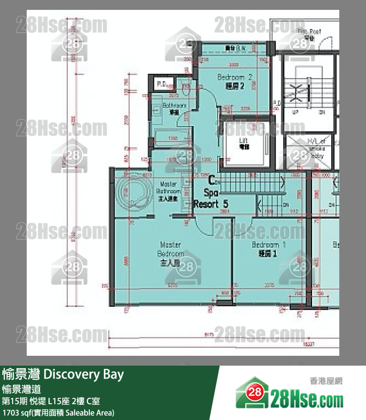 愉景灣 第15期 悅堤L15座2 C室 平面圖