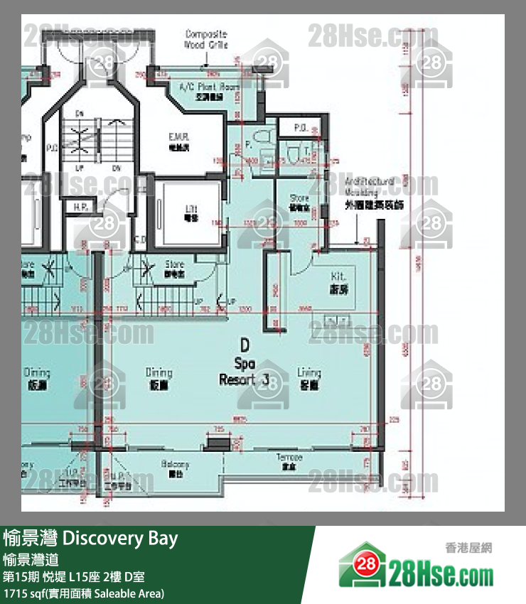 愉景灣 第15期 悅堤L15座2 D室 平面圖