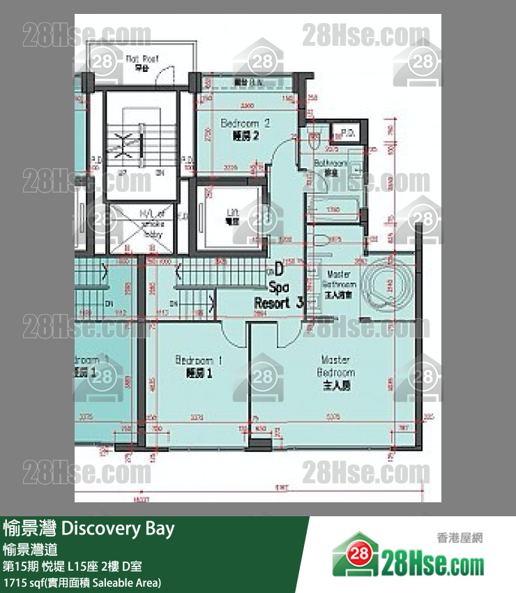 愉景灣 第15期 悅堤L15座2 D室 平面圖