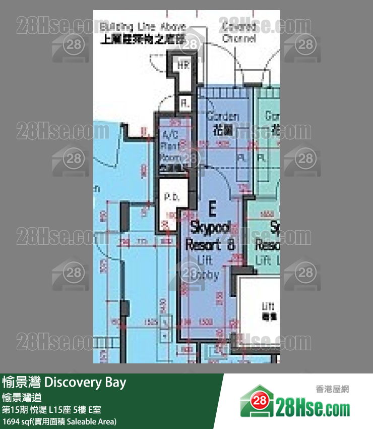 愉景灣 第15期 悅堤L15座5 E室 平面圖