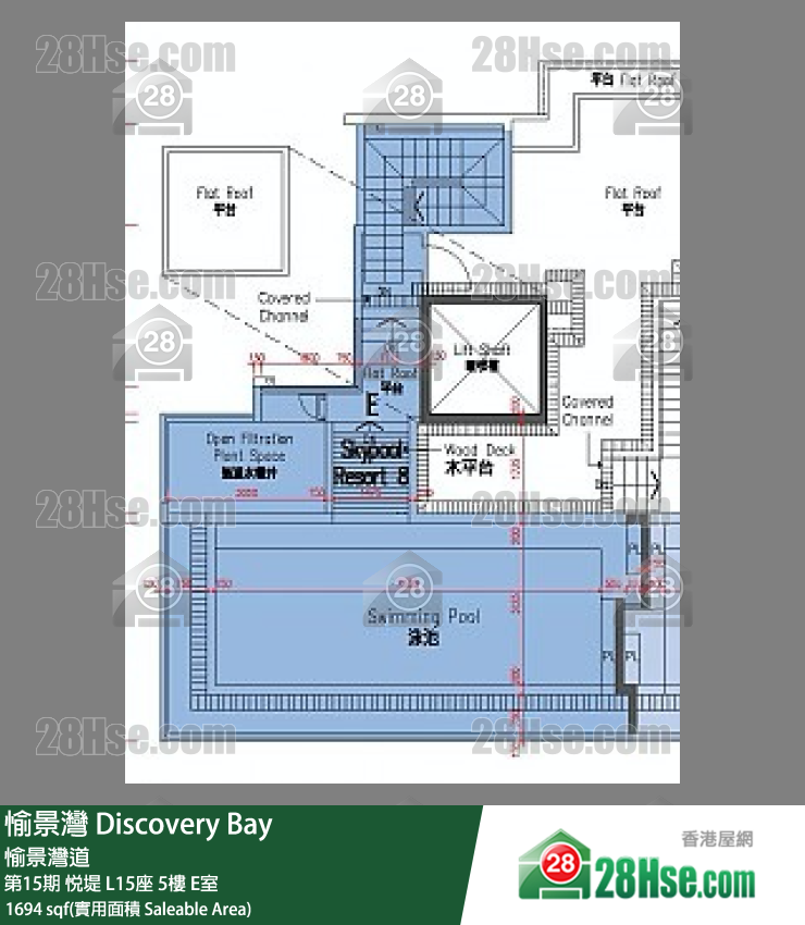 愉景灣 第15期 悅堤L15座5 E室 平面圖