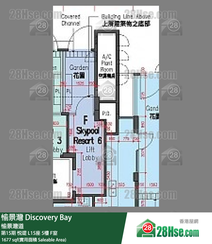 愉景灣 第15期 悅堤L15座5 F室 平面圖