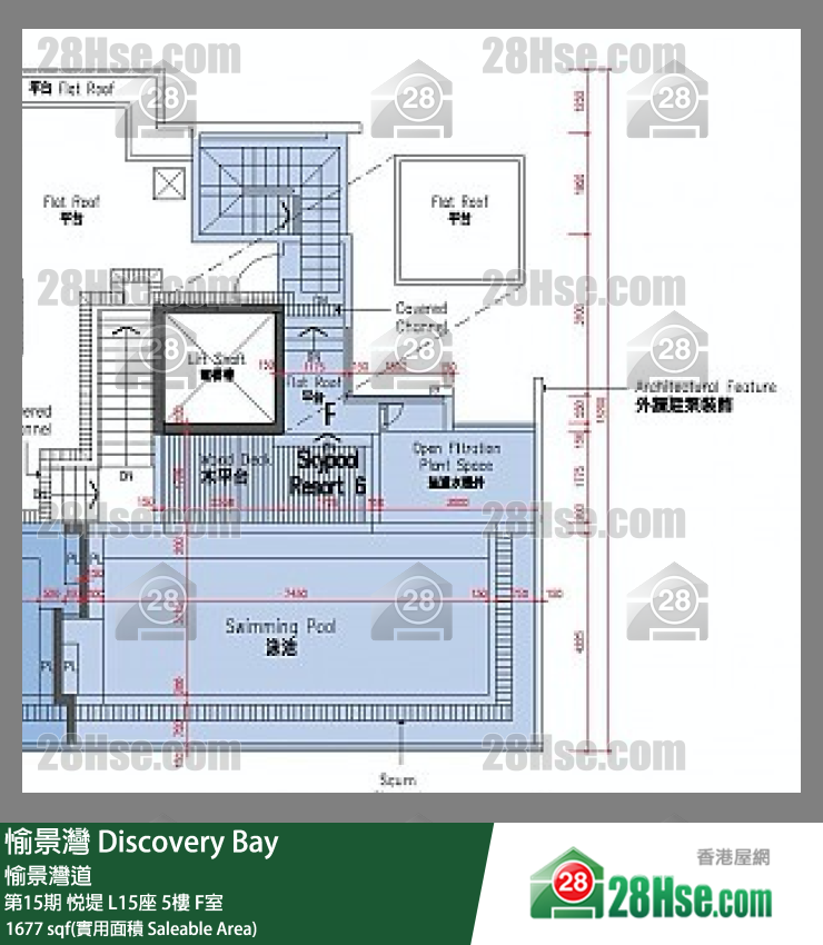 愉景灣 第15期 悅堤L15座5 F室 平面圖